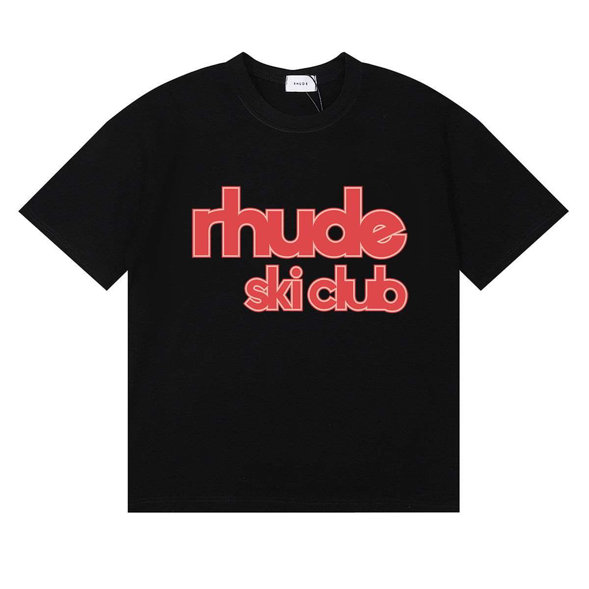 Rhude T-shirt Alphabet Coconut Racing Pattern Short Sleeve T-shirt