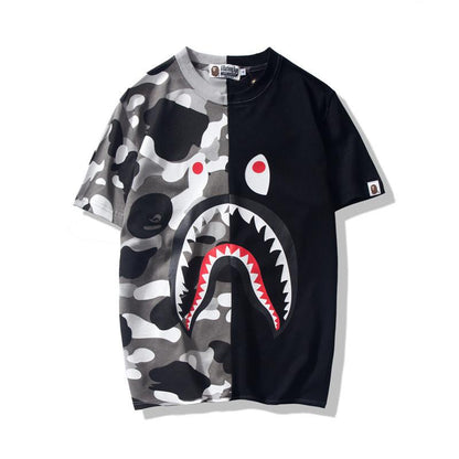 Bathing Ape T-Shirt Summer Camouflage Color Matching Short Sleeve T-shirt