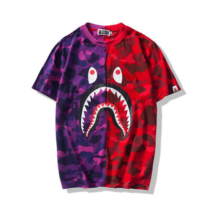 Bathing Ape T-Shirt Summer Camouflage Color Matching Short Sleeve T-shirt