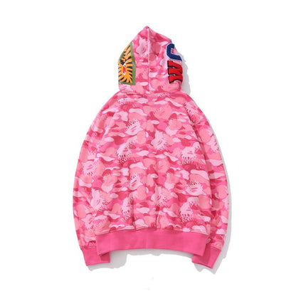 Bathing Ape Hoodie Blue Jellyfish Ghost Fire Camouflage Shark Sweater Hooded Coat Casual Fashion Brand Zip Hoodie