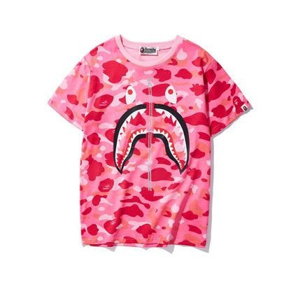 Bathing Ape T-Shirt Spring and Summer Short-Sleeved T-shirt Printed Men's and Women's Fashion All-Matching