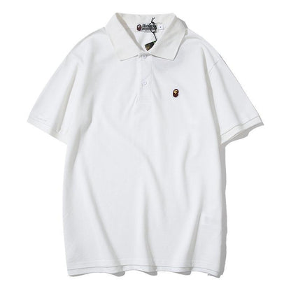 Bathing Ape T-Shirt Solid Color Casual Embroidered Short-Sleeved Polo Shirt