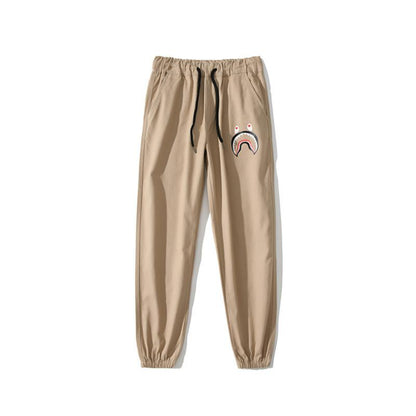 Bathing Ape Pant Trendy Brand Men's Shark Head Waist-Tied Ankle-Tied Woven Fabric Trousers