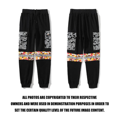 Bathing Ape Pant Shark Ape Head Camouflage Reflective Pocket Trousers Loose Casual