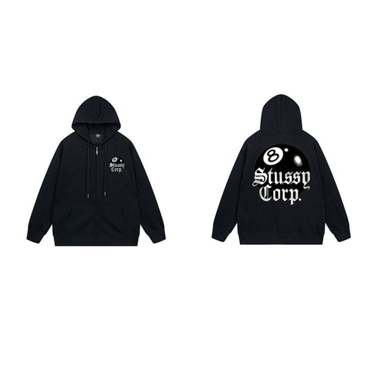 Stussy Hoodie Zip-Up Cardigan Fleece Hooded Sweater