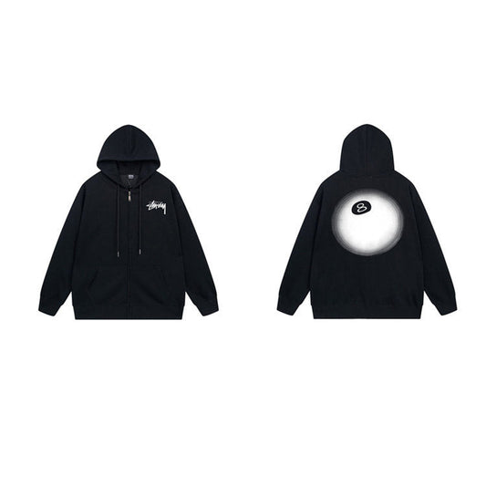 Stussy Hoodie Zip-Up Cardigan Fleece Hooded Sweater
