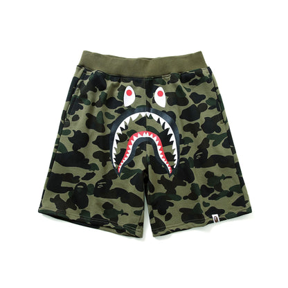 Bathing Ape Shorts Men's Shark Head Camouflage Elastic Waist Fifth Pants Middle Pants Casual Shorts