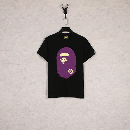Bathing Ape T-Shirt Summer Cartoon Print Casual Large Size Loose Men's and Women's round Neck Short Sleeve T-shirt