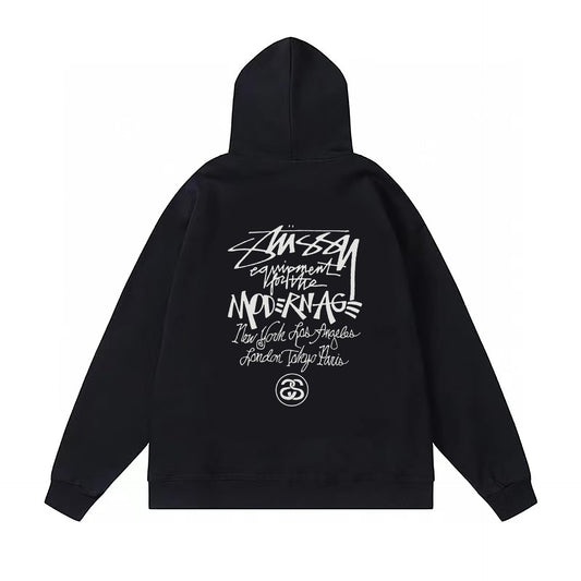 Stussy Hoodie Fall/Winter Fleece Hooded Sweater