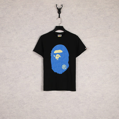 Bathing Ape T-Shirt Summer Cartoon Print Casual Large Size Loose Men's and Women's round Neck Short Sleeve T-shirt