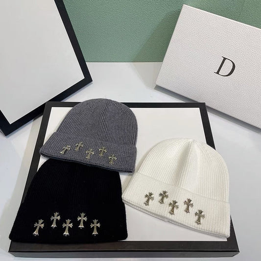 Chrome Heart Beanie Knitted Hat Autumn Winter