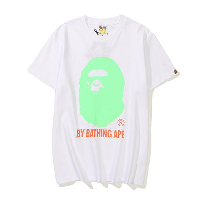 Bathing Ape T-Shirt Cartoon Round Neck Summer Loose Printed Plus Size Short-Sleeved Casual T-shirt