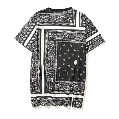 Bathing Ape T-Shirt Summer Color Block Printing Fashion Short Sleeve T-shirt