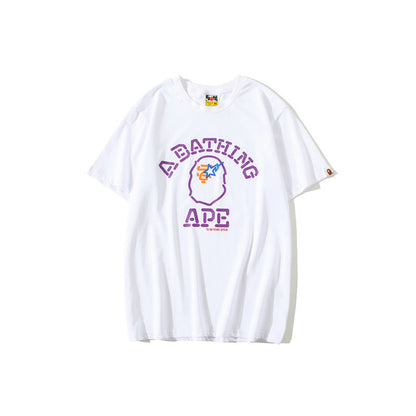 Bathing Ape T-Shirt Purple Ape Head XINGX Lightning T-shirt Male and Female Couples Wear