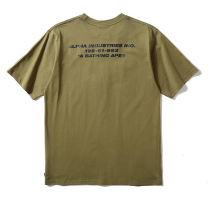 Bathing Ape T-Shirt Summer Letter Print Camouflage Short Sleeve T-shirt