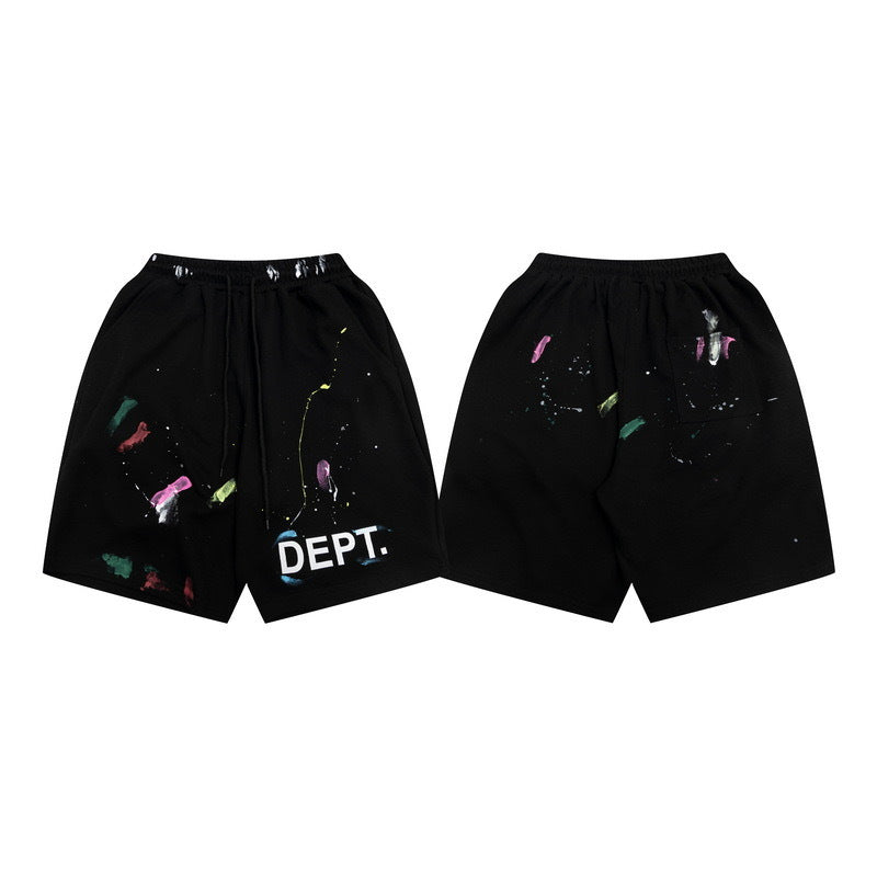 Gallery Dept Shorts Hand Painted Splash Ink Color Matching Casual Shorts