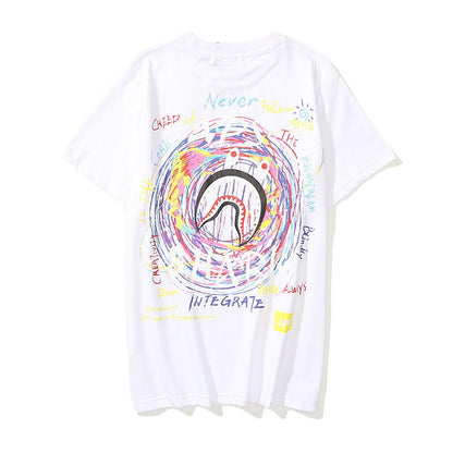 Bathing Ape T-Shirt Cartoon Round Neck Summer Printed Large Size Short Sleeve Casual
