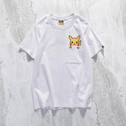 Bathing Ape T-Shirt Summer Casual Cartoon Anime Pullover Short Sleeve Round Neck T-shirt