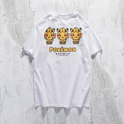 Bathing Ape T-Shirt Summer Casual Cartoon Anime Pullover Short Sleeve Round Neck T-shirt