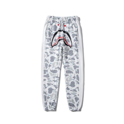 Bathing Ape Pant Shark Head Print Luminous Starry Sky Trousers Men's and Women's Casual Pants Sweatpants