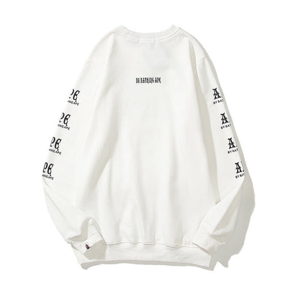 Bathing Ape Sweatshirt Autumn and Winter Men's Cotton Printed Long Sleeve round-Neck Pullover