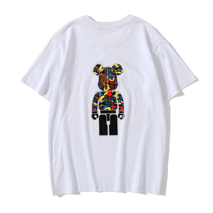 Bape Bearbrick T-Shirt Camouflage Loose Short Sleeve Men And Women Same Style