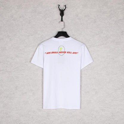 Bathing Ape T-Shirt Summer Pink Letter Print Short-Sleeve T-shirt