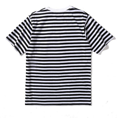 Bathing Ape T-Shirt Striped Ape Head Letter Print Short-Sleeve T-shirt