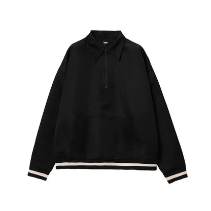 Fifth Collection Half Zip Satin Coaches Jacket justin bieber same style