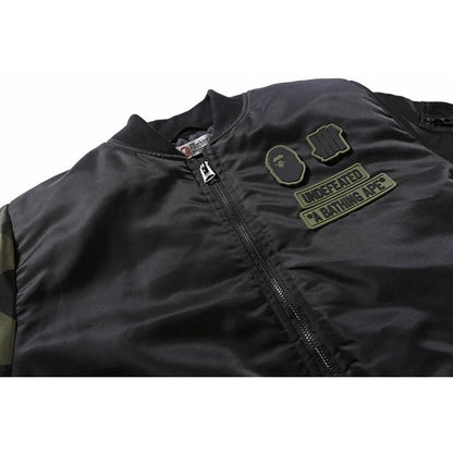 Bathing Ape Coat Autumn and Winter Fashion Brand Camouflage Sleeve Thickened Men's Casual Cotton-Padded Clothes Coat