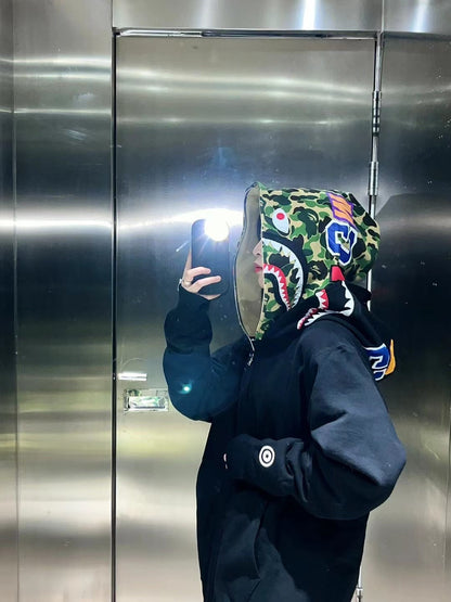 Bathing Ape Hoodie Camouflage Cardigan Men's and Women's Sweater Hoodie Coat